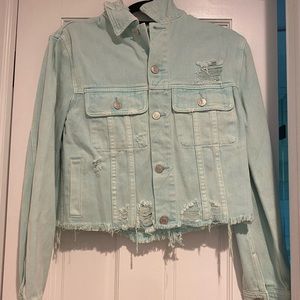 Sunset+Spring Teal Denim Jacket
